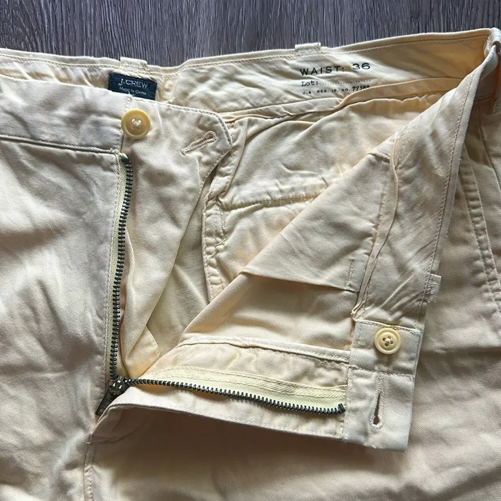 J.Crew Stanton Chino‎ Shorts Pale Yellow Size 36 Preppy